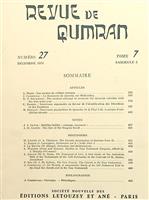 Revue de Qumran nr. 27 vol. 7  fasc. 3  - 1970