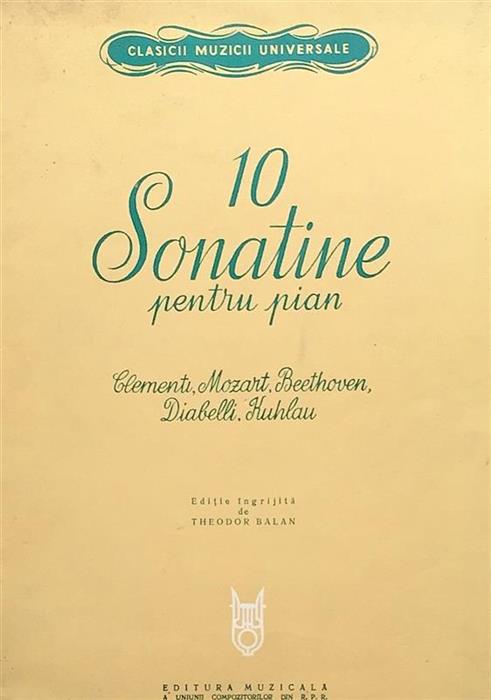 10 sonatine pentru pian - partitura muzicala