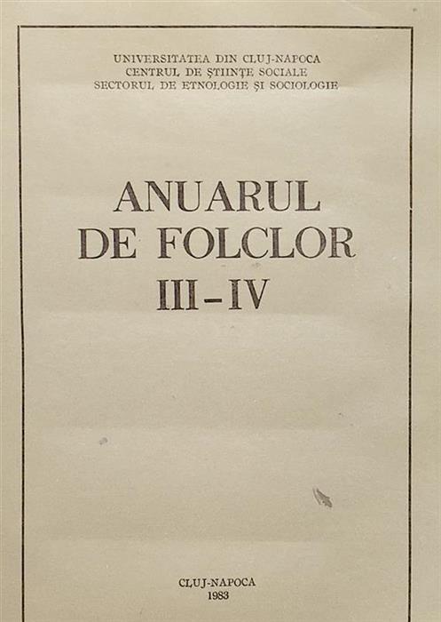 Anuarul de Folclor III-IV