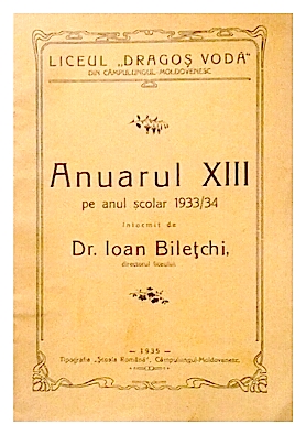 Anuarul XIII pe anul scolar 1933/34