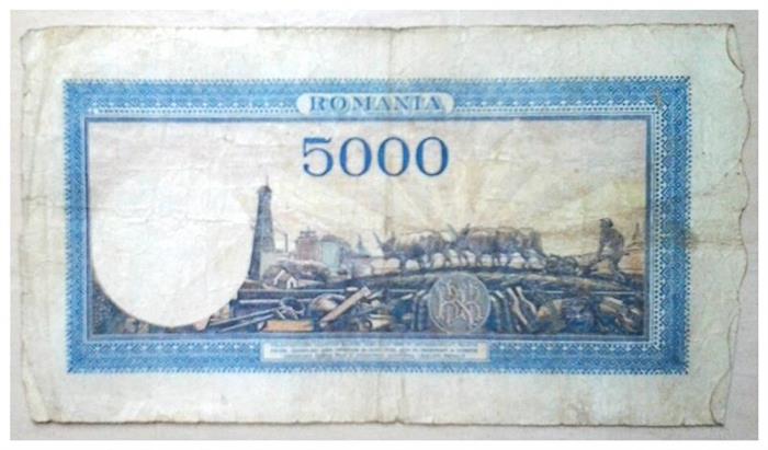 bancnota 5000 lei 1944