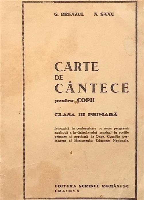 Carte de cantece pentru copii clasa III primara