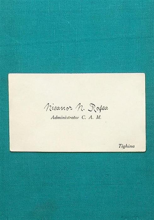 Carte de vizita - Nicanor N. Rosca, Administrator C. A. M., Tighina