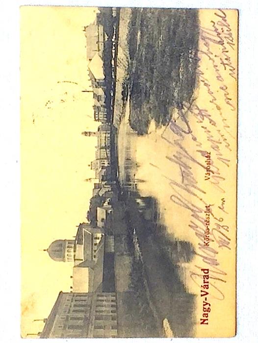 Carte postala Nagy-Varad/Oradea - Cris, Primaria, Sinagoga 1905