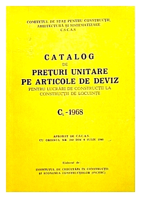 Catalog de preturi unitare pe articole de deviz - pentru lucrari de constructii la constructii de locuinte