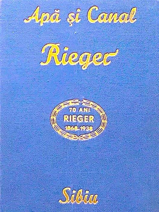 Catalog de produse pentru apa si canal Fabrica Rieger Sibiu 1938