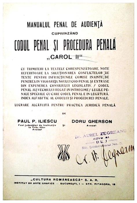 Codul penal si procedura penala Carol II