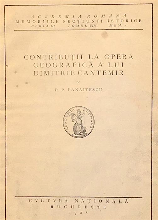 Contributii la opera geografica a lui Dimitrie Cantemir