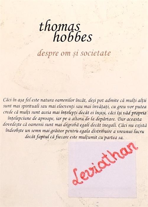 Despre om si viata. Fragmente esentiale din Leviathan 