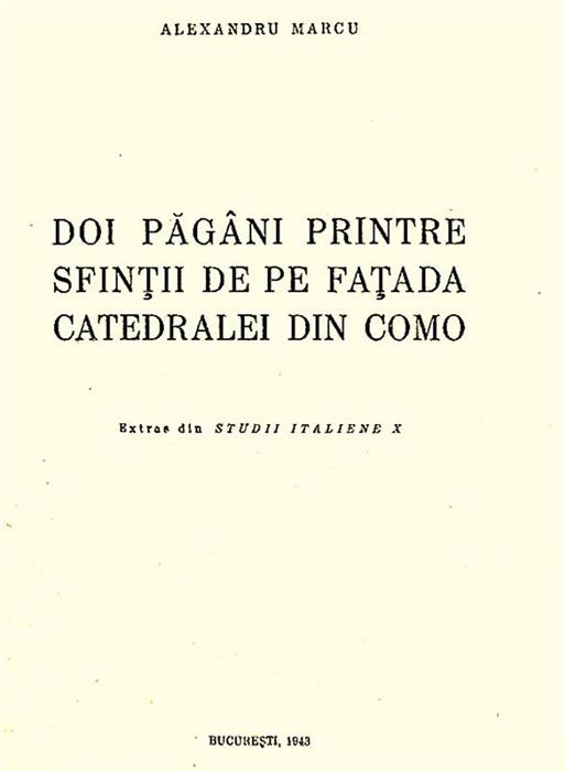 Doi pagani printre sfantii de pe fatada Catedralei din Como