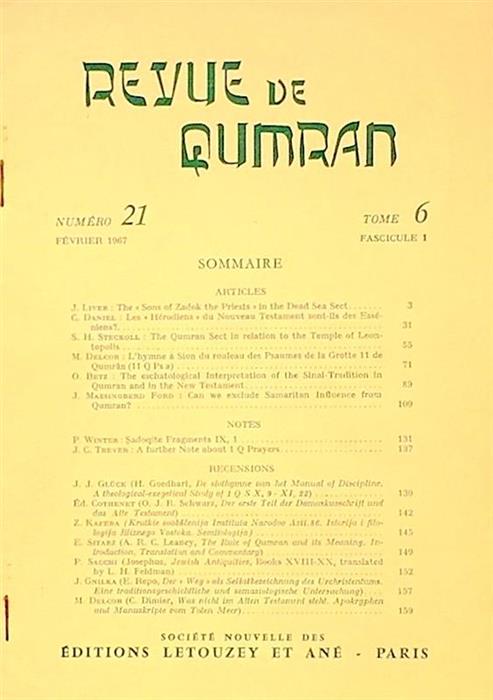 Extras - Revue de Qumran nr. 21, vol. 6, fasc. 1/1967