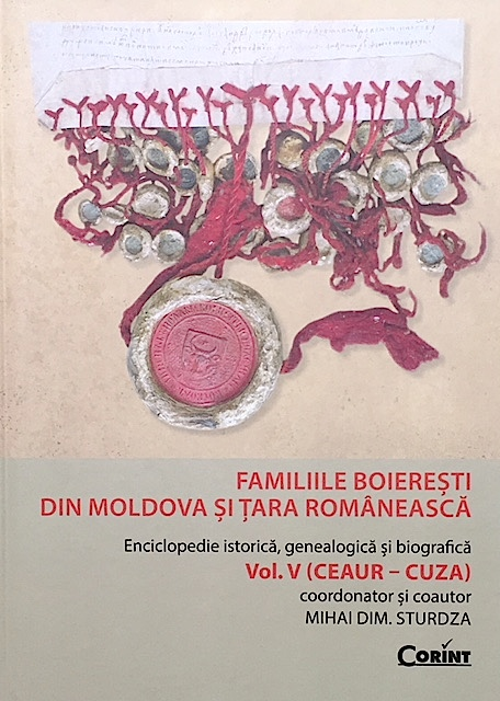 Familiile boieresti din Moldova si Tara Romaneasca Vol. III Familia Cantacuzino + Vol. V (Ceaur-Cuza)