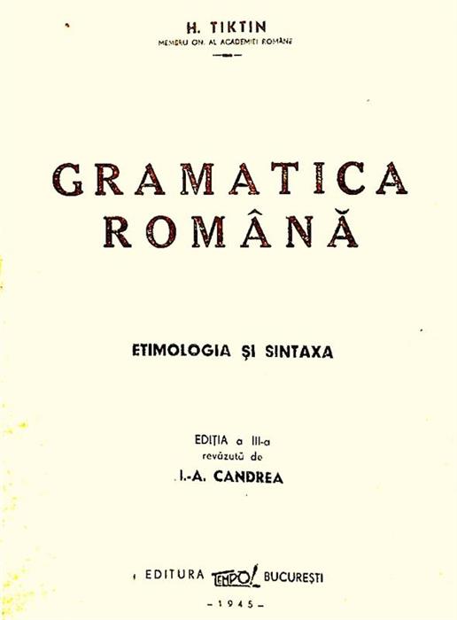 Gramatica romana: etimologia si sintaxa