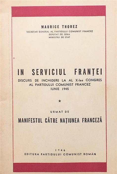 In serviciul Frantei. Manifestul catre natiunea franceza
