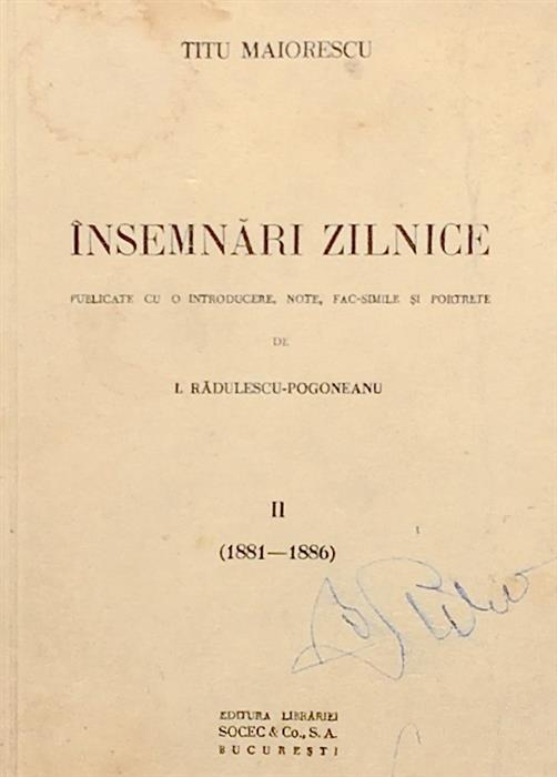 Insemnari zilnice vol. 2 (1881-1886)