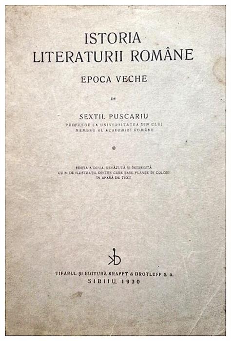 Istoria literaturii romane.epoca veche