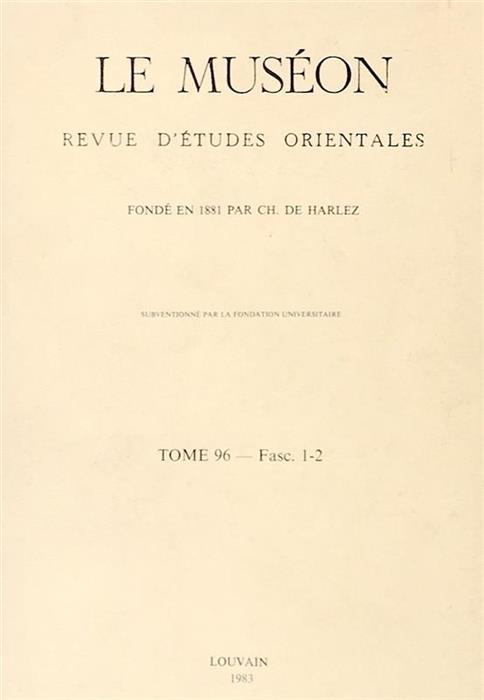 Le Museon tome 96 fasc.1-2 1983