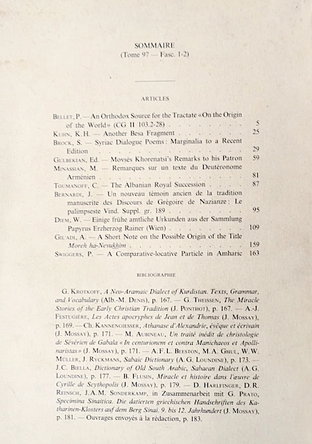 Le Museon tome 97 fasc. 1-2 1984