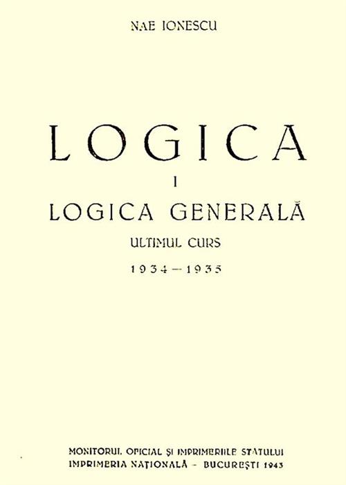 Logica I Logica generala - Ultimul curs 1934-1935