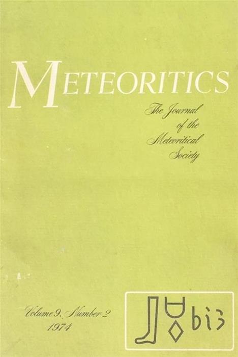 Meteoritics Vol. 9 Number 2 1974	 