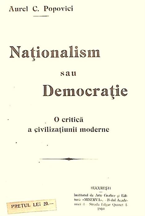 Nationalism sau democratie. O critica a civilizatiunii moderne