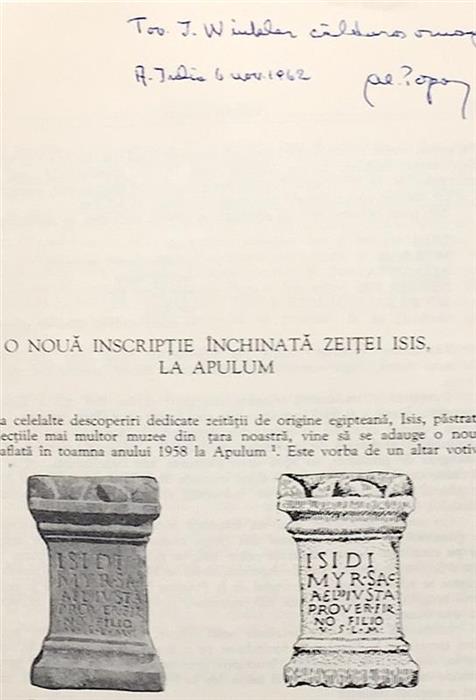 O noua inscriptie dedicata zeitei Isis la Apulum