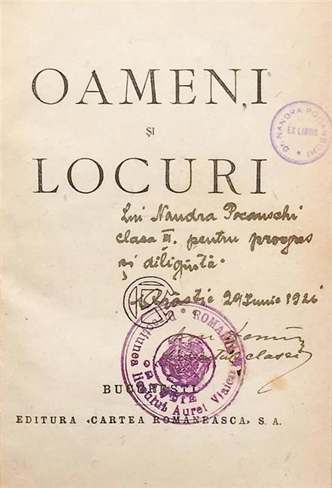 Oameni si locuri [exemplarul fostului detinut politic Nandra Pocanschi]