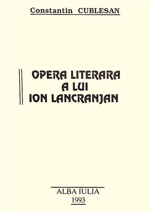 Opera literara a lui Ion lancranjan