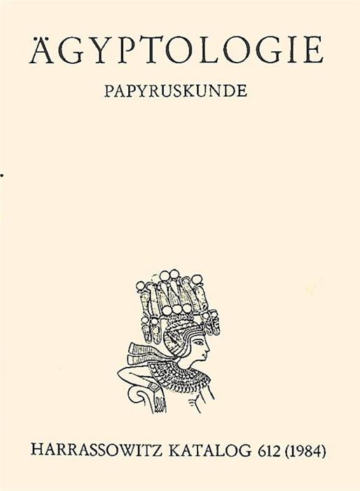 Otto Harrassowitz Katalog - Agyptologie - Papyruskunde