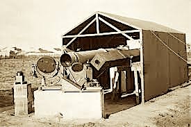 Photograph of the instruments used by the British expedition when observing the 1919 total solar eclipse in Brazil (Royal Observatory, Greenwich)