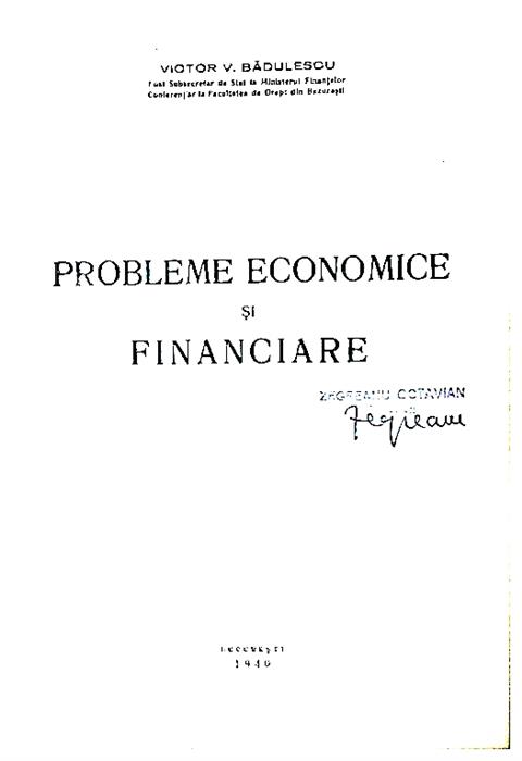 Probleme economice si financiare