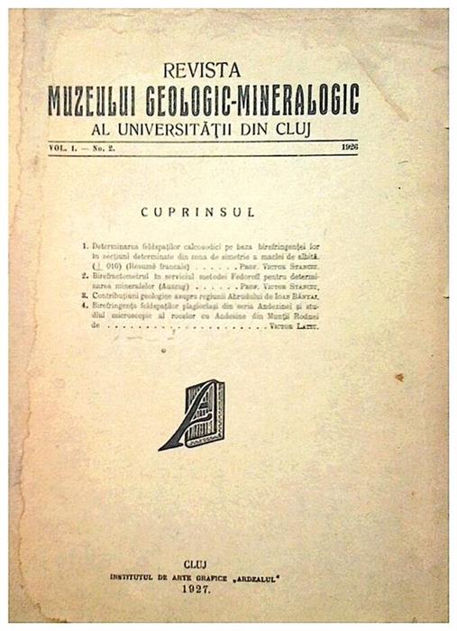Revista muzeului geologic-mineralogic,Universitatea Cluj,1926