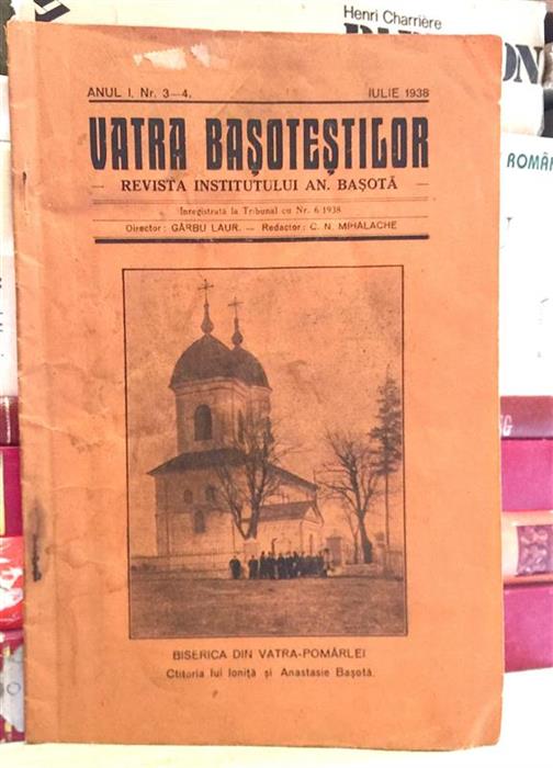 Revista Vatra Basotestilor anul 1 nr. 3-4, iulie 1938
