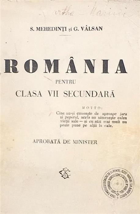 Romania pentru clasa VII secundara