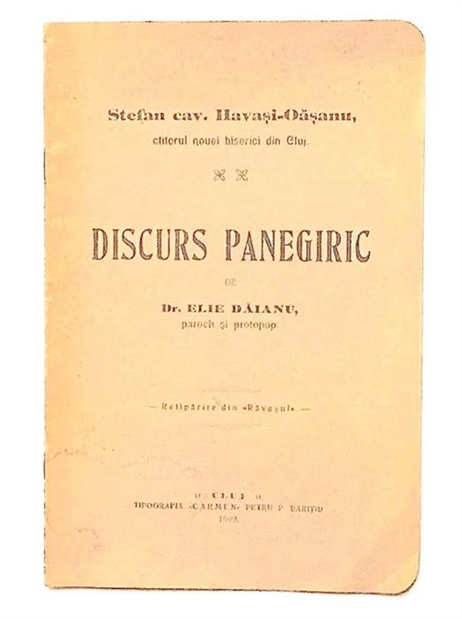 Stefan cav. Havasi-Oasanu - discurs panegeric, 1909