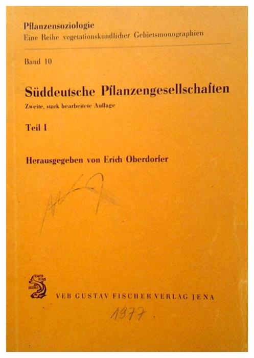 Suddeutsche Pflanzengesellschaften,teil I