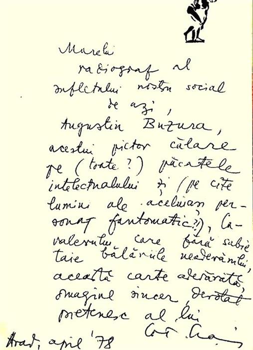 Surprinzatoare dedicatie pentru Augustin Buzura
