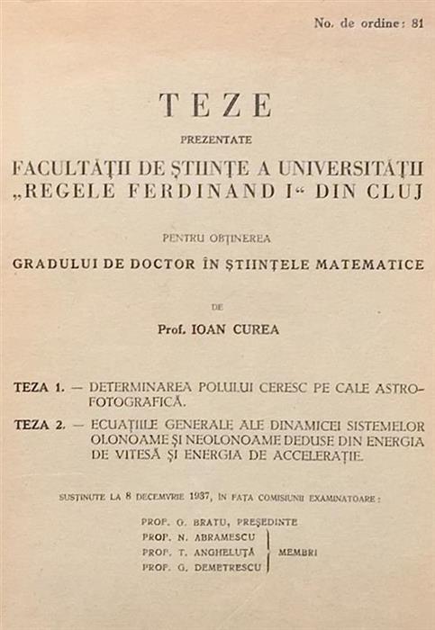 Teza doctorat: Determinarea polului ceresc pe cale astrofotografica