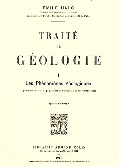 Traite de geologie vol. 1