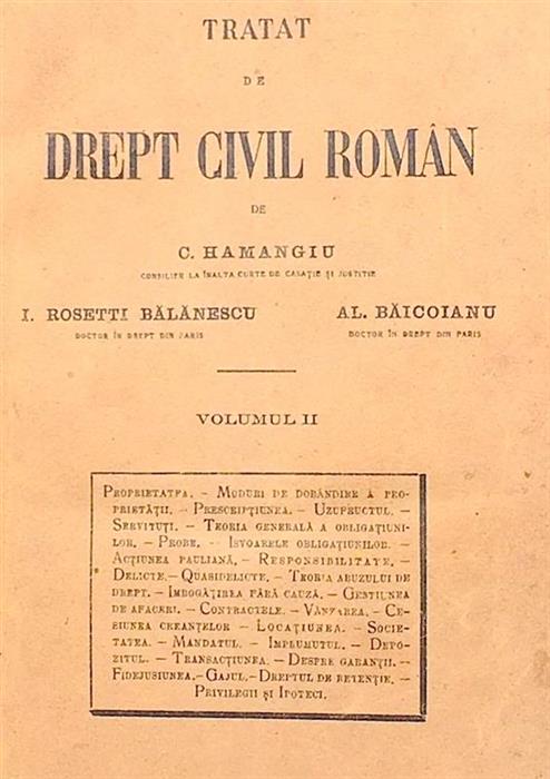 Tratat de drept civil roman vol. 2