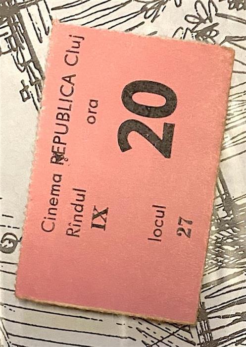 Vechi bilet Cinema Republica [Florin Piersic] Cluj] 25 mai 1978