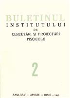 Buletinul Institutului de Cercetari si Proiectari Piscicole nr. 2/1966 cu articolul "Broastele comestibile"