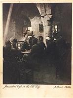 Carte postala veche / Old Postcard - Jerusalem, Cafe in the Old City - Fotograf: Y. Benor Kalter