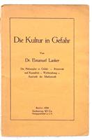 Exceptionally rare: [The Culture in Danger. Relativity and Causality] / Die Kultur in Gefahr, Berlin, 1928, Siedentop & Co.