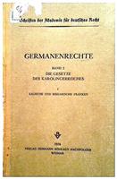 Germanenrechte band 2 / I