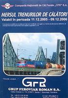 Mersul Trenurilor de Calatori valabil in perioada 11.12.2005 - 09.12.2006