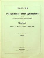 Programm des evangelischen Unter-Gymnasiums in Muhlbach