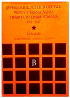 Repertoriul actelor oficiale privind Transilvania tiparite in limba romana